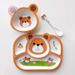 Bamboo Fiber Children's Kindergarten Baby Eating Complementary Food Divided Cartoon Creative Tableware Commercial Use_maomaolike.com