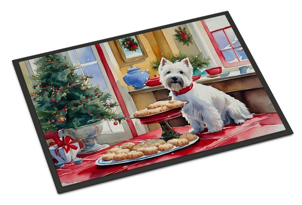 Westie Christmas Cookies Doormat Front Door Mat Indoor Outdoor Rugs For Entryway, Non Slip Washable Low Pile, 24H X 36W_maomaolike.com