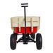 outdoor Sport Wagon Tools Cart Wooden Side Panels Air Tires Wagon (red)_maomaolike.com