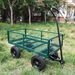(Green Solid Wheels Wagon Cart) Solid Wheels Tools Cart Wagon Cart Garden Cart Trucks Make It Easier To Transport Firewood_maomaolike.com
