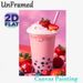 Strawberry Boba Milk Tea Painting Poster, Vibrant Luscious Beverage Art Poster, Eye-catching Food-themed Decor Idea For Café, Kitchen And Dining Area_maomaolike.com