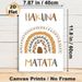 Hakuna Matata Themed Painting Poster, Bohemian Earth-toned Patterned Rainbow With Leaf Accents Poster, Positive Relaxing Decor For Living Room_maomaolike.com