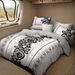 4 Piece Soft All-Season Washed Microfiber Cover Set , Queen/King/Calking Bedding Set With Zipper Closure, Sheet, Pillowcases,Print, Moisture-Wicking, Soft ,Cooling, Breathable, Easy Care_maomaolike.com