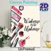Makeup Themed Painting Poster, Watercolor Style Cosmetic Items & Typography Poster, Stylish Decorative Piece Ideal For Dressing Room, Vanity Area_maomaolike.com