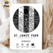 St. James' Park Map Painting Poster, Sleek Black & White Stadium Area Map Poster, Featuring Detailed Venue Specs, Perfect Wall Decor For Living Room_maomaolike.com