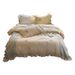 Pastoral Style Soft Washed Cotton Four-Piece Set Korean Floral Embroidery Duvet Cover Bed Skirt 1.8m Four Seasons Bedding_maomaolike.com