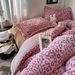 Wholesale French Leopard Print Pom-Pom Lace Milk Velvet Autumn Winter Double-Sided Warm Coral Fleece Four-Piece Set_maomaolike.com