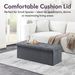 Folding Storage Ottoman Bench, Ottoman Foot Rest, End Of Bed Bench, Storage Chest, For Living Room, Bedroom, Entryway, 43 Inches, Gray_maomaolike.com