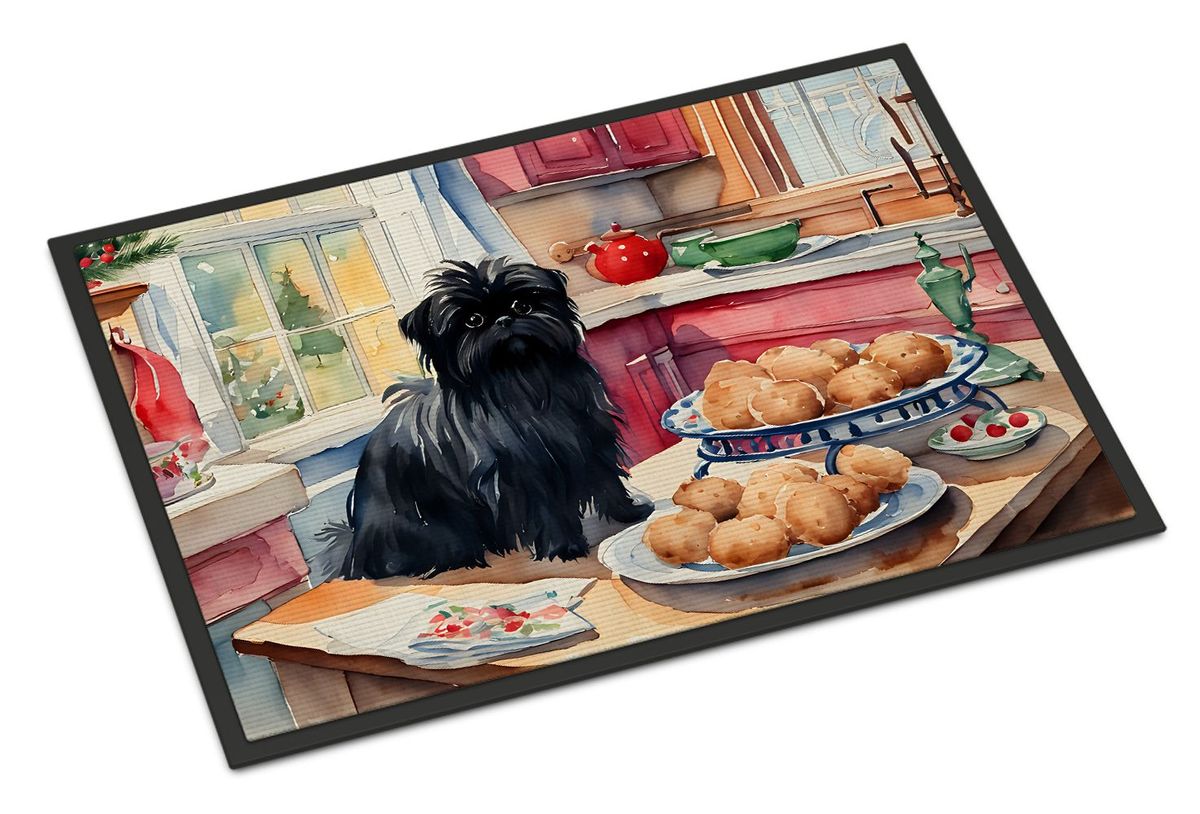 Affenpinscher Christmas Cookies Doormat Front Door Mat Indoor Outdoor Rugs For Entryway, Non Slip Washable Low Pile, 24H X 36W_maomaolike.com