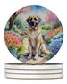 Anatolian Shepherd Spring Garden Large Sandstone Coasters Pack Of 4 Absorbent Round Coasters Decor Gifts For Men Or Women, 4 In, Multicolor_maomaolike.com
