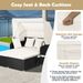 Patio Rattan Daybed With Retractable Canopy And Side Tables_maomaolike.com