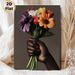 Hand Holding Colorful Flower Bouquet Painting Poster, Vibrant Realistic Floral Art Poster, Elegant Decorative Artwork Ideal For Living Room, Bedroom_maomaolike.com