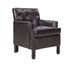 Leather Armchair With Rivet Decoration Single Sofa Accent Chair For Living Room-Brown_maomaolike.com