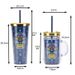 Double layer Plastic Cup Color Skull Halloween Party Water Cup Portable Creative Straw Cup_maomaolike.com
