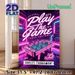 Table Football Themed Painting Poster, Neon Cyber-style Vibrant Table Football Scene Poster, Eye-catching Gaming Decor Ideal For Game Rooms And_maomaolike.com