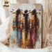 Native American Women Painting Poster, Warm-toned Impressionist-style Poster, Artistic Cultural Wall Decor Featuring Feather-adorned Traditional_maomaolike.com