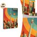 Toronto Cityscape Painting Poster, Retro Vibrant Color-blocked Urban Skyline Poster, Stylish Urban Wall Decor Suitable For Living Room, Office_maomaolike.com