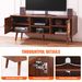 VEVOR Rattan TV Stand, Boho TV Cabinet For 55 Inch TV, Mid Century Modern TV Stand, Rattan TV Console With Adjustable Shelfs For Living Room, Media Room, Walnut_maomaolike.com