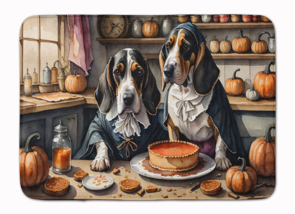 Basset Hound Fall Kitchen Pumpkins Memory Foam Kitchen Mat Machine Washable Anti-Fatigue Mat Cushion Comfort Bath Mat Or Kitchen Rug_maomaolike.com