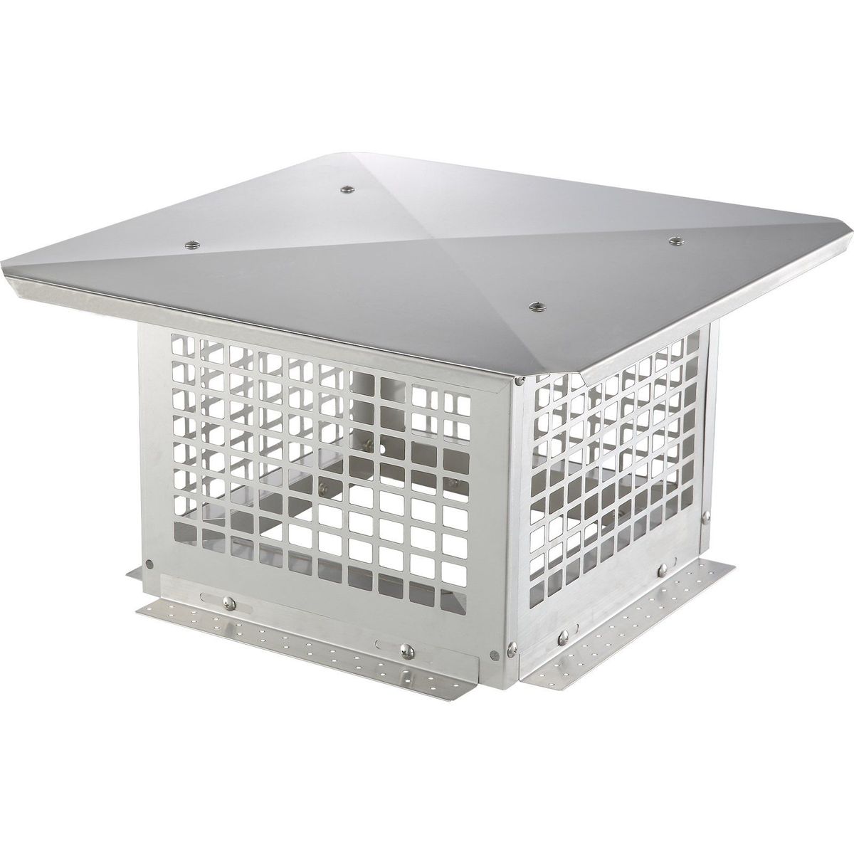 VEVOR Chimney Cap, 12 X 12 Inch, 304 Stainless Steel Fireplace Chimney Cover, Not Easily Toppled & Practical Accessories & Easy Installation, Fits Mesh Flue Covers Outside Clay Flue Shingles, Silver_maomaolike.com