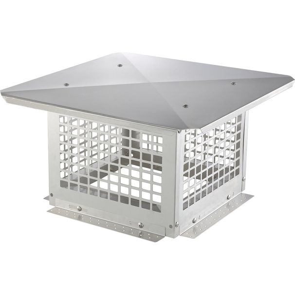 VEVOR Chimney Cap, 12 X 12 Inch, 304 Stainless Steel Fireplace Chimney Cover, Not Easily Toppled & Practical Accessories & Easy Installation, Fits Mesh Flue Covers Outside Clay Flue Shingles, Silver_maomaolike.com
