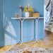 Console Table Narrow Sofa Table With Stable Metal Legs Entrance Table Home Decor Behind The Couch Table Modern Foyer Table For Living Room, Entryway, Hallway, White_maomaolike.com