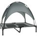 PawHut Elevated Portable Dog Cot Pet Bed With UV Protection Canopy Shade, 36 Inch, Gray_maomaolike.com