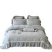 1 French Princess Style All-Cotton Brushed Four-Piece Set Girly Heart Jacquard Ruffle Edge Duvet Cover Bed Sheet Thickened Bedding_maomaolike.com