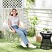 Hammock Swing Chair, Macrame Hanging Chair With Large Cushion, Chain, Steel Frame For Indoor Outdoor Use, Cream White_maomaolike.com