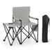 Oversized Camping Chair With Side Table And 2 Storage Pockets PU Coated Oxford Cloth For Camping, RV Trip Or Family Travel_maomaolike.com