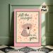 Koala Inspirational Quote Painting Poster, Cute Cartoon Style Poster, Lovely Koala With Warm Motivational Phrase, Decorated With Stars, Hearts And_maomaolike.com