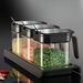 3pcs With Spoon 10oz Glass Jar Set Seasoning Jars Organizer Storage Bottles For Spice Rack_maomaolike.com