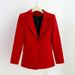 Women's clothing Suit Pants Irregular Lapel Simple Black Red Jacket + Pants_maomaolike.com