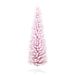 6ft Snow Flocked Artificial Pencil Christmas Tree, Slim Xmas Tree With Realistic Branches And Plastic Base Stand For Indoor Decoration, Pink_maomaolike.com