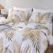 Plant Floral & Golden Leaf Pattern Duvet Cover Set - Nordic Style, Active Printing, Soft Fleece & Twill Fabric_maomaolike.com
