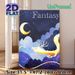 Fantasy Dragon Painting Poster, Soft-toned Whimsical Celestial Scene Poster, Dreamy Night Sky Design To Bring Tranquil Vibe For Bedroom, Living Room_maomaolike.com