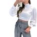 Women's Clothing summer new temperament slim fitting puff sleeve top design drawstring suit pants suit for women_maomaolike.com