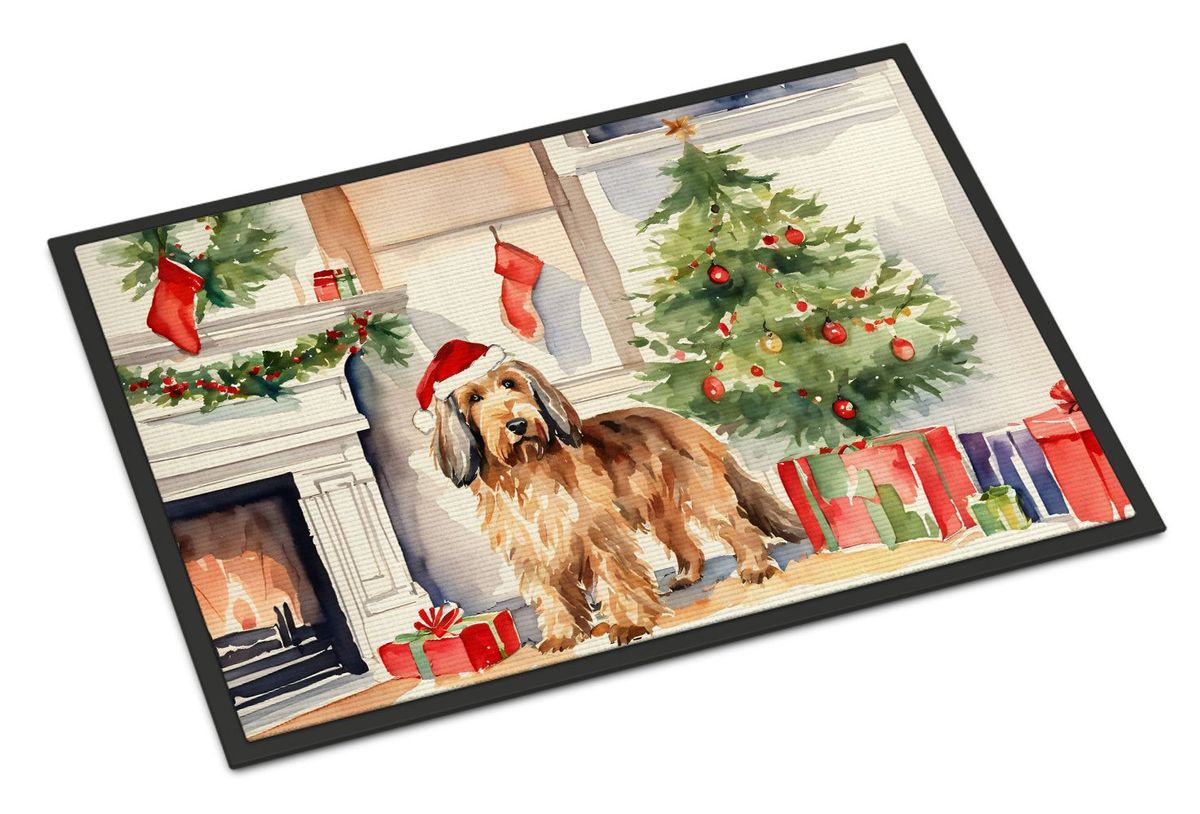 Otterhound Cozy Christmas Doormat Front Door Mat Indoor Outdoor Rugs For Entryway, Non Slip Washable Low Pile, 24H X 36W_maomaolike.com