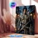 Japanese Samurai Painting Poster, Mysterious Dark Rainy Ancient Alley Scene Poster, Vivid Tattooed Warrior With Katana Design, Ideal For Home And_maomaolike.com