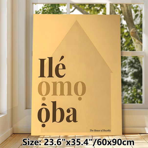 The House Of Royalty Typographic Painting Poster, Warm-toned Minimalist Typographic Poster, Features Cultural Script And House Silhouette, Adds_maomaolike.com