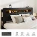 Bed Frame Queen Size, Wood Platform Bed Frame With Storage LED Light Headboard And 2 USB , Noise Free,No Box Spring Needed And Easy Assembly Tool,Large Under Bed Storage,Dark Black_maomaolike.com