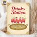Drinks Station Painting Poster, Vintage Decorative Style With Elegant Cocktail Tray Illustration Poster, Warm Drink-themed Decor Ideal For Bars_maomaolike.com