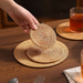 Handmade Rattan Insulated Water Woven Teapot Tea Ceremony Cup Anti-scald Placemat Dining Table Plate Mat_maomaolike.com