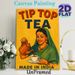 Tip Top Tea Vintage Advertising Painting Poster, Warm-toned Retro Style Poster, Featuring An Indian Lady Pouring Tea, Adds Nostalgic Charm, Ideal For_maomaolike.com