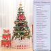 5 ft Artificial Christmas Tree with LED Energy-Saving Lights, Includes 109 Pendants, Tree Skirt, and Guardrails_maomaolike.com
