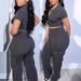 Women's new spring and summer new fashion zipper tops multi-pocket trousers casual solid color suits_maomaolike.com