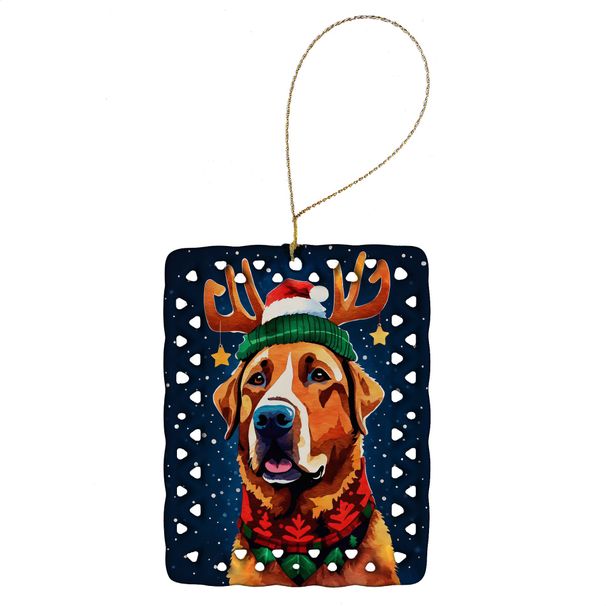 Chesapeake Bay Retriever Christmas Porcelain Ornament Christmas Tree Hanging Decorations For Home Christmas Holiday, Rectangle, Gift, Multicolor_maomaolike.com