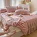 Winter Princess Single Piece Milk Coral Fleece Style Sheet Quilted Thickened Cover With Edge Bed Skirt_maomaolike.com