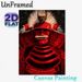 Samurai Themed Painting Poster, Vivid Dark-toned Red Armored Samurai Portrait Poster, Striking Cultural Artwork Ideal For Home Office, Living Room_maomaolike.com