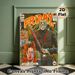 Friday The 13th Horror Slasher Painting Poster, Vintage Comic Style Masked Killer & Frightened Character Poster, Retro Spooky Wall Decor Ideal For_maomaolike.com